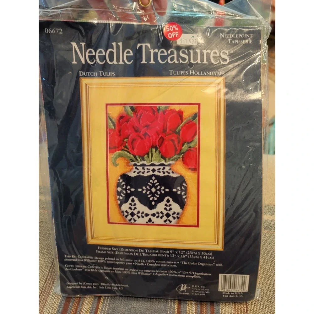 New Needle Treasures Bright Floral Dutch Tulips Needlepoint Kit 06672 (9 X 12
